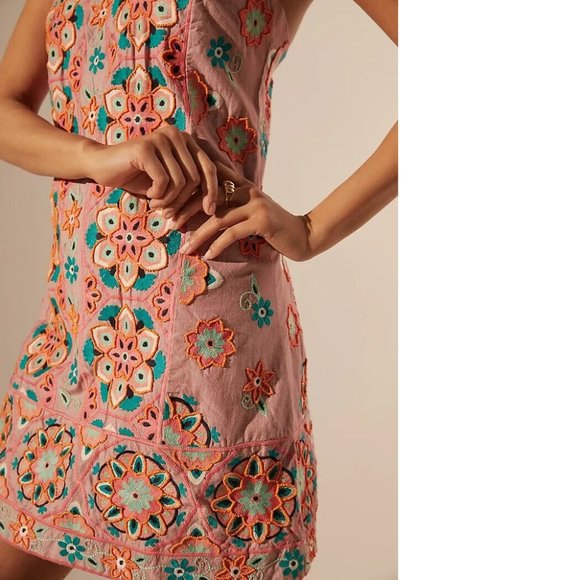 Anthropologie Embroidered & Appliqued Shift Dress - Picture 3 of 13